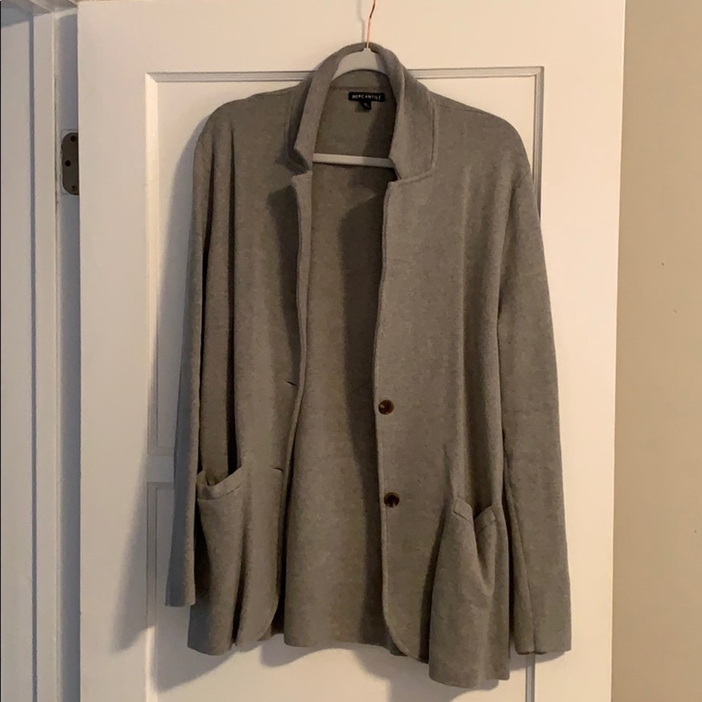 Grey J Crew Factory Sweater Blazer